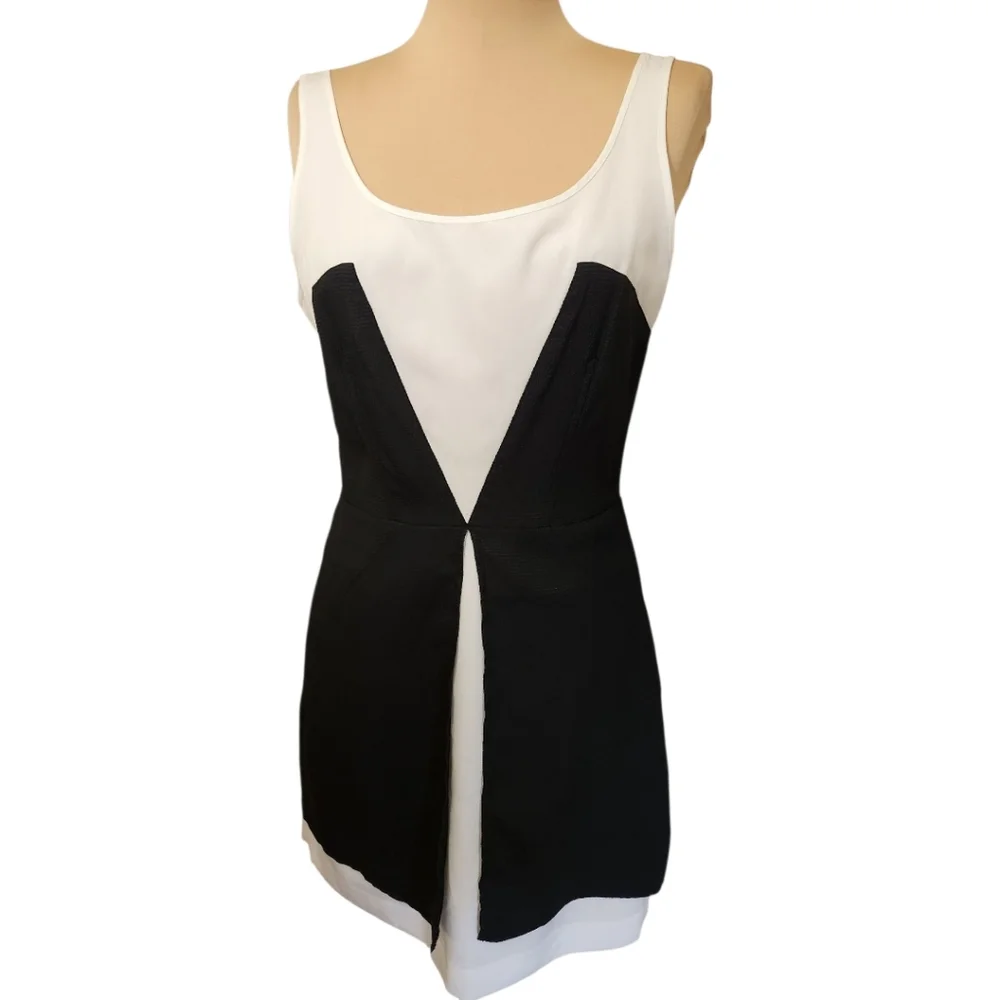 ZAC POSEN Two-tone Faille Fit & Flare Dress - Size 10